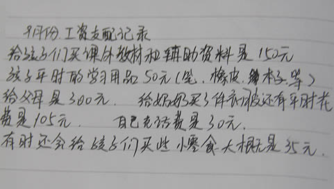 工资支配记录